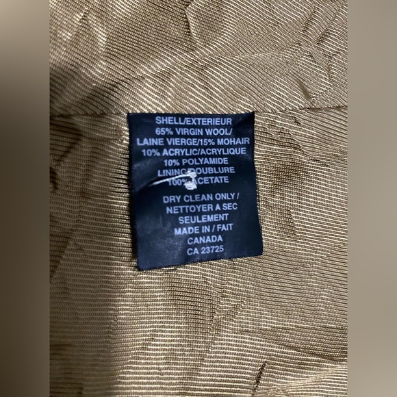 Vintage TALULA BABATON  Wool Beige Striped Coat Size XXS. - Picture 10 of 10